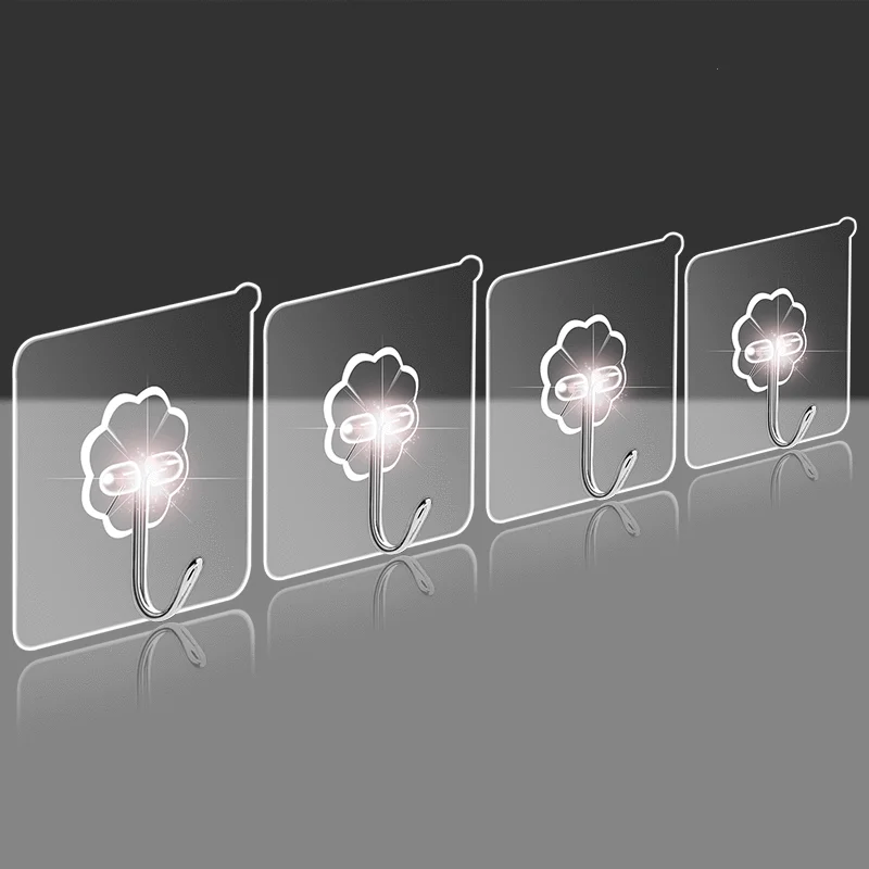 Ganchos De Pared Transparentes, Gancho Adhesivo Multiuso Para Puerta