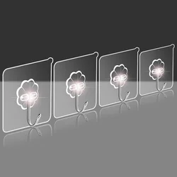 10pcs Hanging Hooks Transparent Hook Nail-Free Magic Sticky Hooks For Kitchen Bathroom Self Adhesive Wall Hook Storage #2729