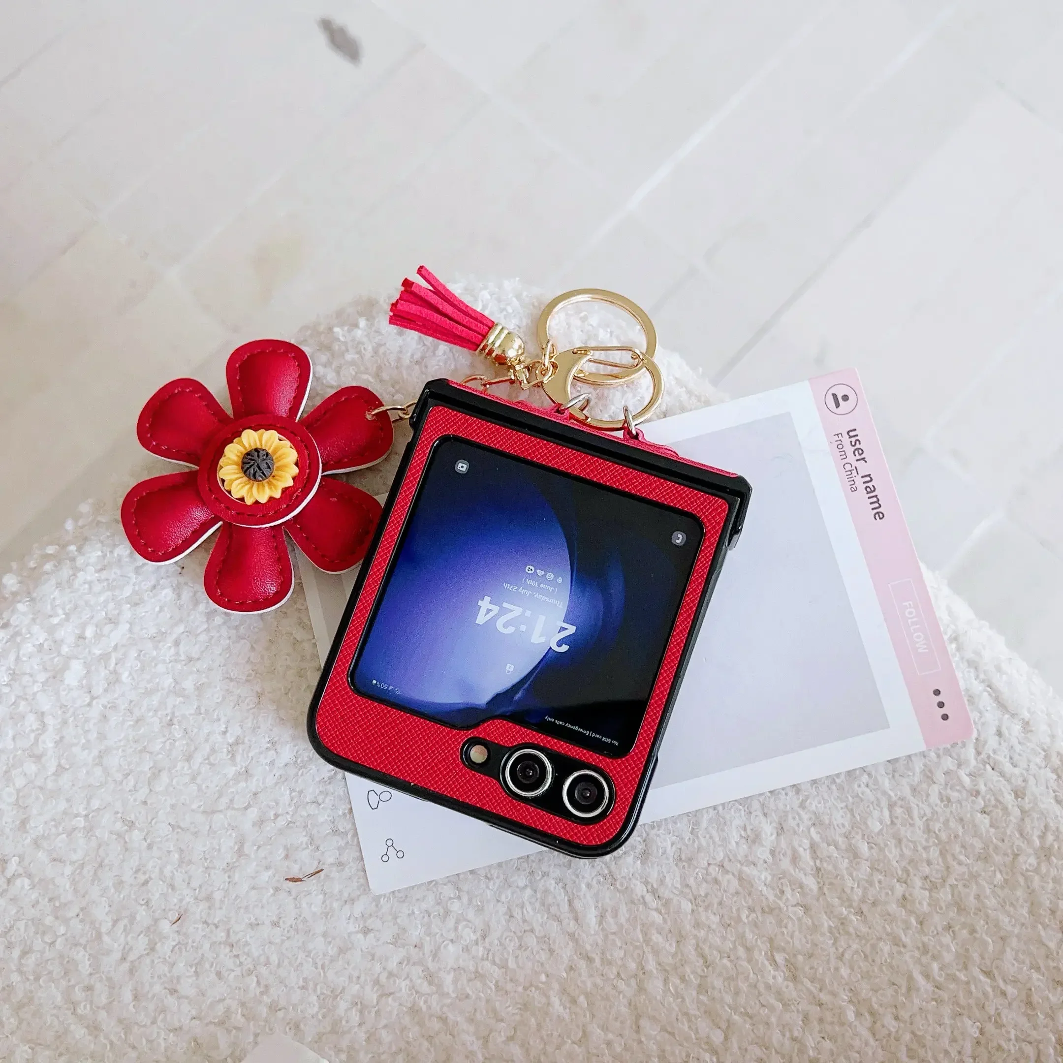 Floral PU Leather Shockproof Phone Case with Hinge Protection