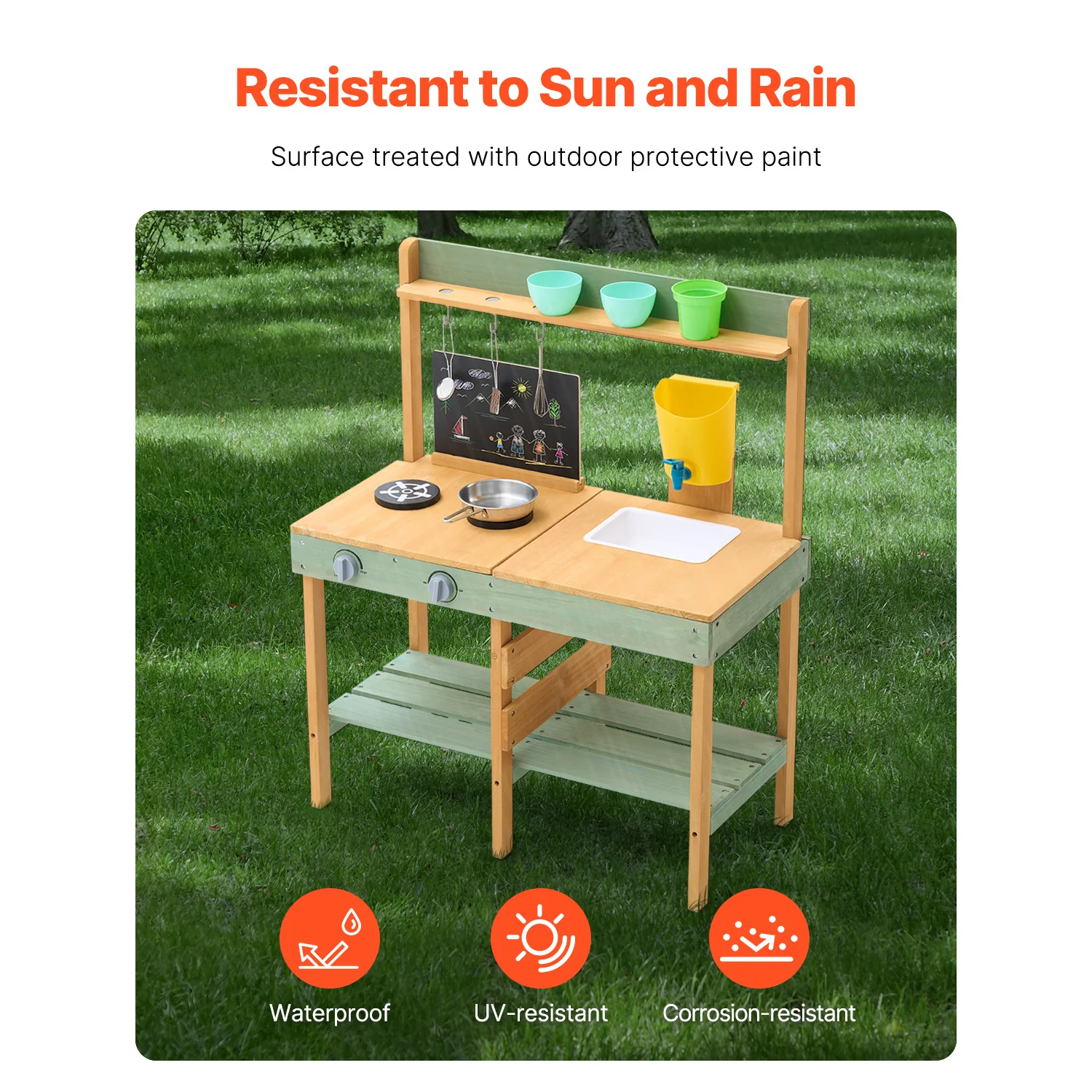 Wooden Outdoor Mud Kitchen Playset for Kids