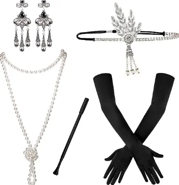 Culotte Garconne Femme 1920s Flapper Great Gatsby Accessories Set