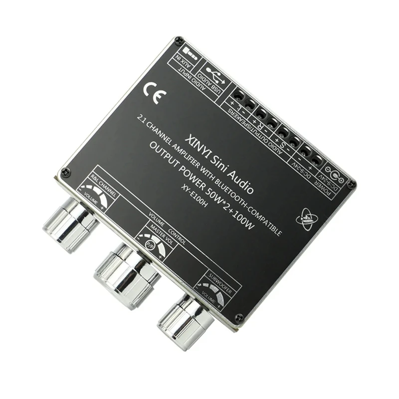 

XY-E100H2.1 Channel усилитель звука Bluetooth Board Module Bluetooth Module Audio Module TPA3116 50Wx2 + 100W сабвуфер