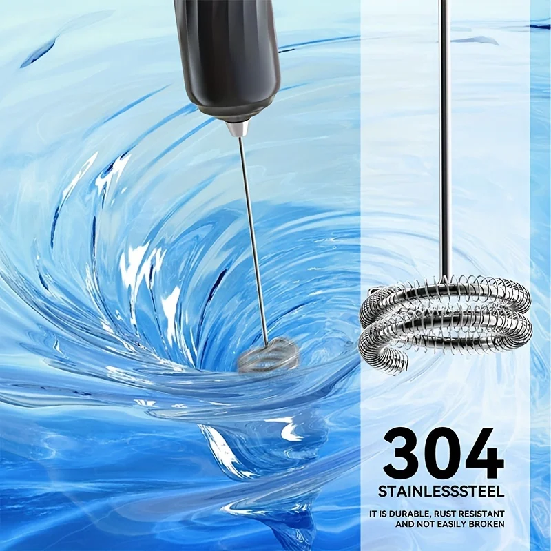 Electric Milk Frother New Stainless Steel Coffee Cream Electric Milk Frother Egg Beater Portable Blender 6