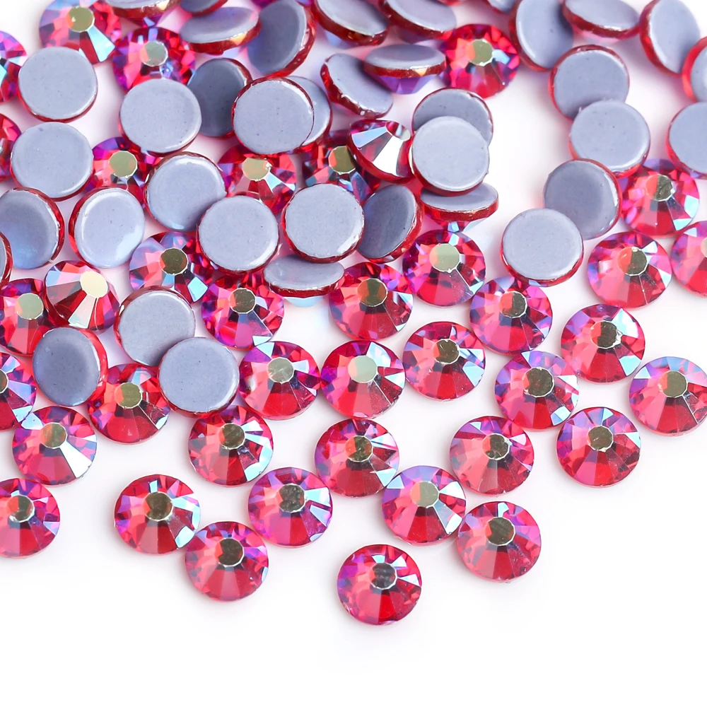 

Light Siam AB стразы SS6~SS30 Hotfix Rhinestones Iron On Flatback Glass Nail Art Rhinestone Crystal AB DIY Decorations