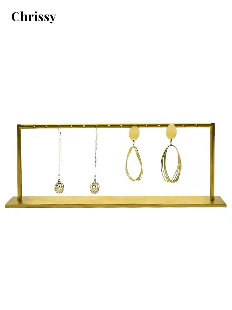 Metal Earring Show Stand Gold Color Luxury Jewelry Ring Holder Rack For Shop Store Display Stand