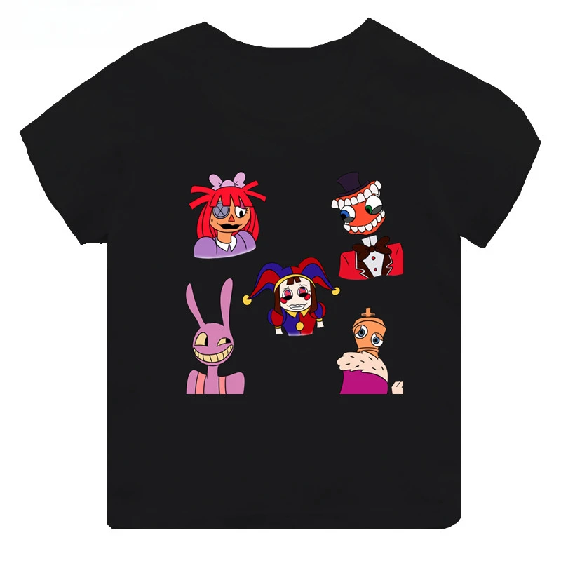 thumbnail image 1 of Venta caliente de la increíble camiseta con estampado de circo digital para niños, ropa para niñas, camiseta de algodón de manga corta negra para bebés y niños, camisetas para niños, 1 of 5