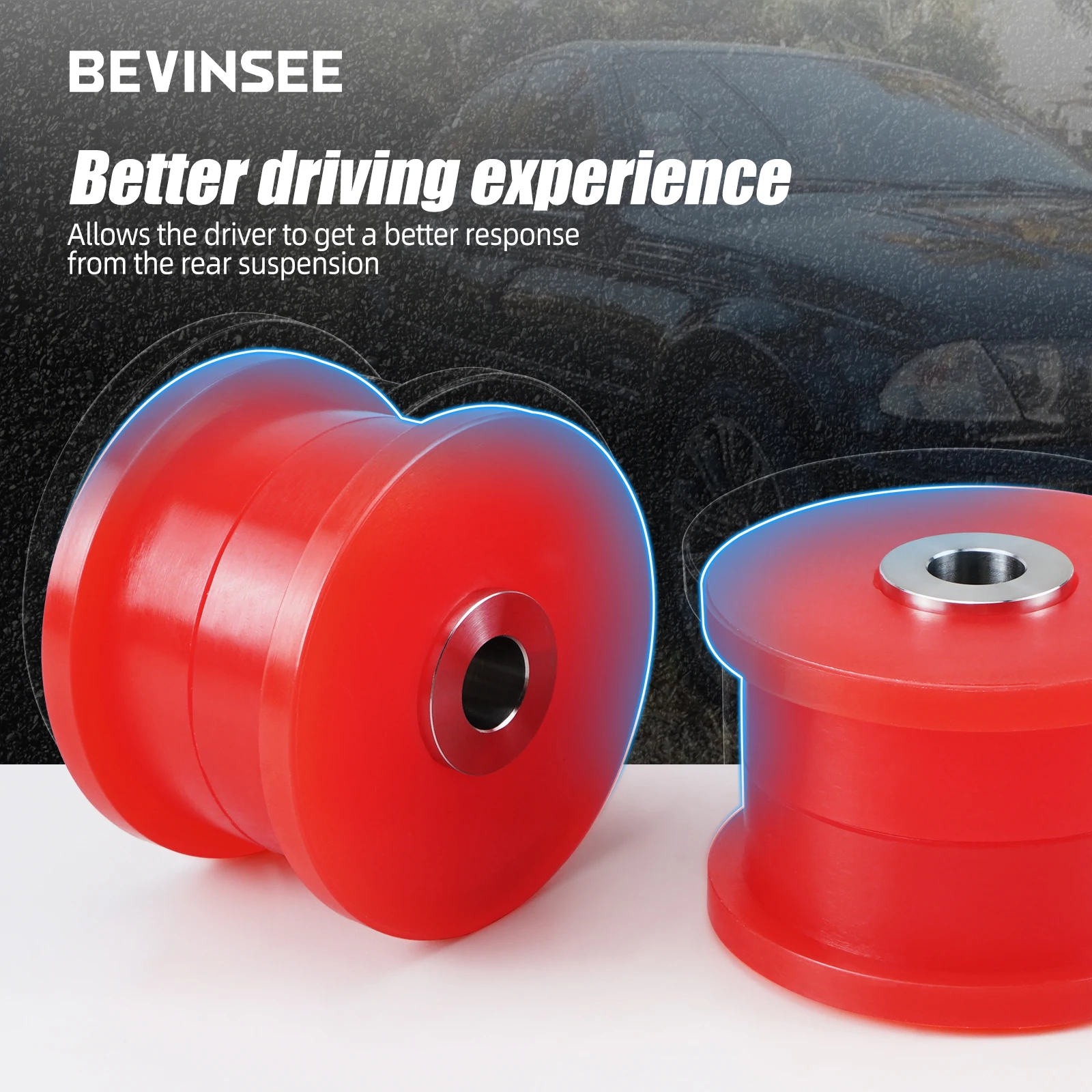 Control Arm Bushings Kit BEVINSEE Rear Trailing Arm Polyurethane Bushings For BMW E36 E46 318 320 323 328 325 M3 Z4 E85 X3 E83 33326770786 33321097009
