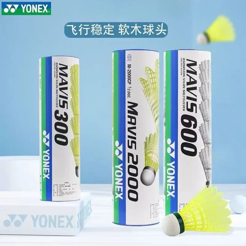YONEX Mavis 2000 600 500 350 300 Badminton shuttlecock ball 6 Piece Nylon Ball Fluorescent Ball Competition Badminton Training Durable and Stable