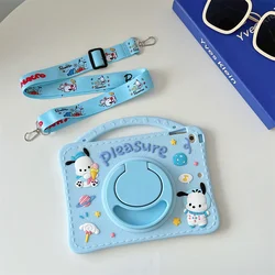 Children's Cartoon Pochacco Silicone Tablet Protective Stand Case - S9 FE 10.9 inch (Blue - SP)