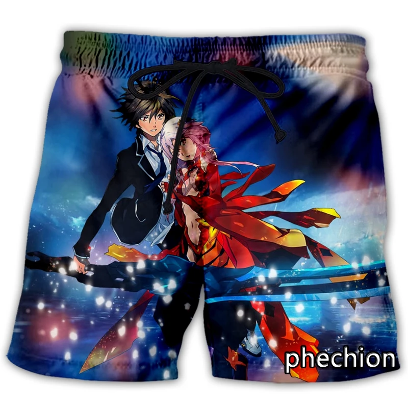 mens casual summer shorts phechion New Men/Women Anime Guilty Crown 3D Printed Casual Shorts Fashion Streetwear Men Loose Sporting Shorts A75 black casual shorts Casual Shorts