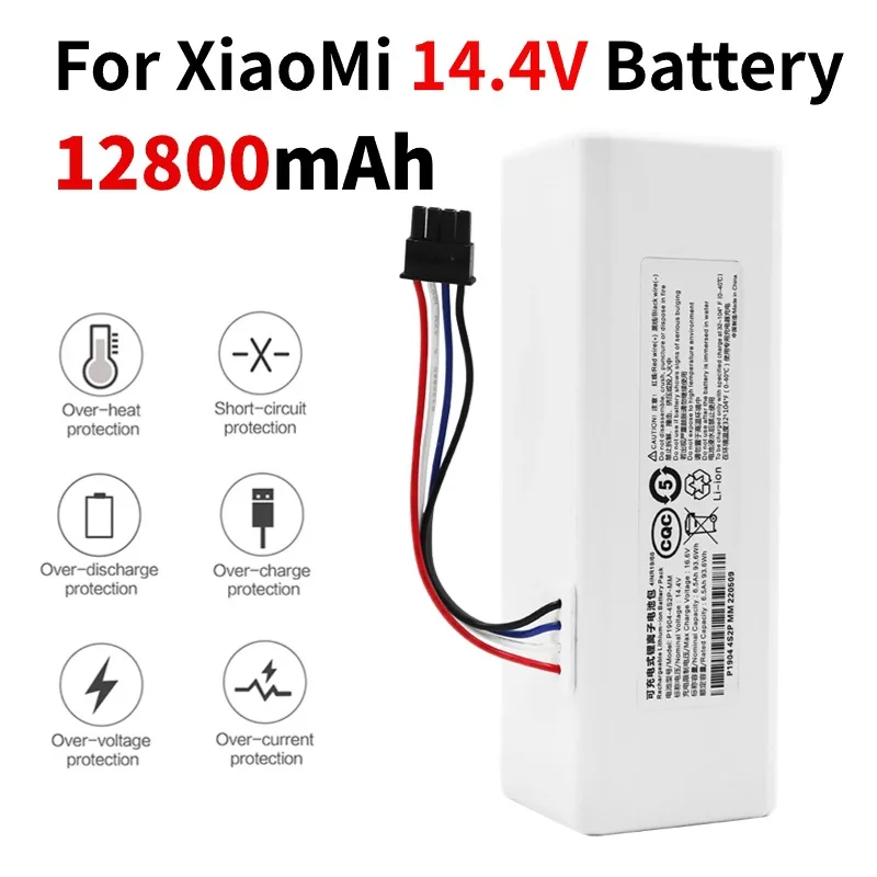 

14.4V 5200mAh--12800mAh Robot Vacuum Cleaner 1C Battery for Xiaomi Mijia 1C STYTJ01ZHM Robot Vacuum Mop Cleaner