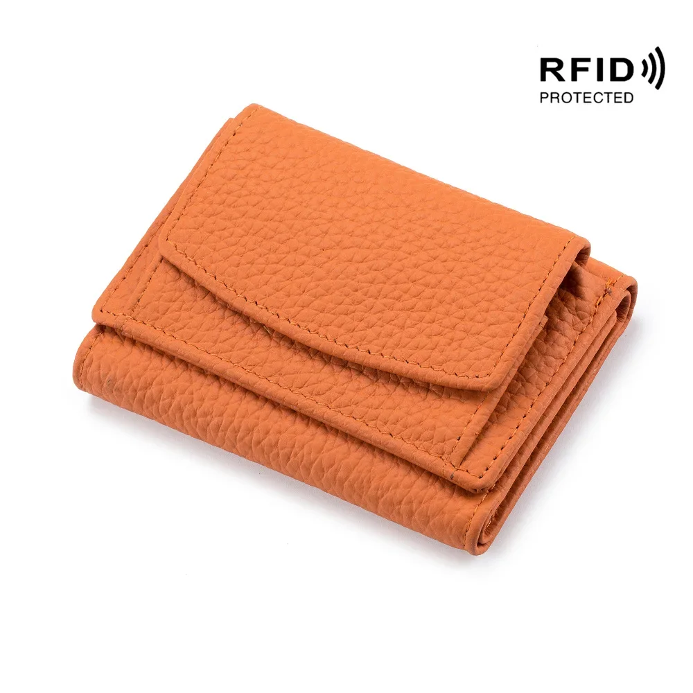 Women's Genuine Leather Fashion Wallet with Mini Coin Pocket and RFID Blocking