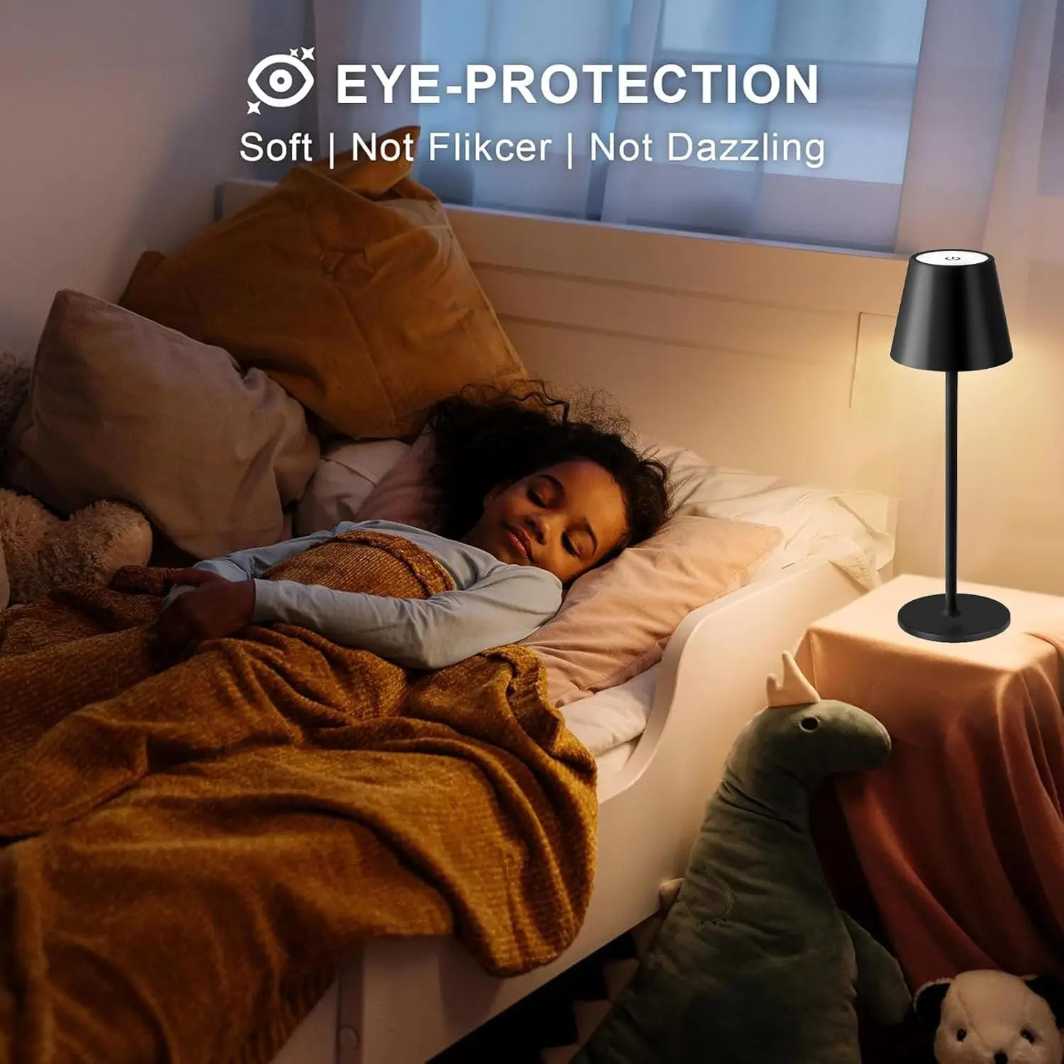 LED 테이블 램프 3색 조광 가능한 야간 조명 충전식 심플하고 분위기 있는 야간 조명 레스토랑 침실 바용