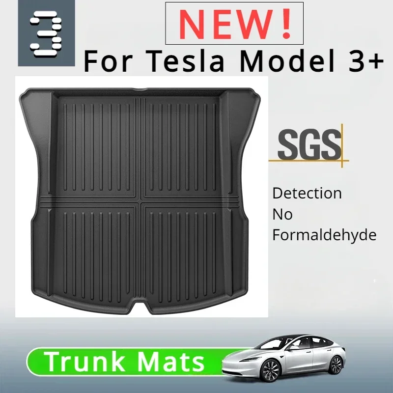 

Floor Trunk Mats for Tesla Model 3 Highland 2024 TPE Waterproof Wear-resistant Foot Pads Front Rear Trunk Mat Car Accessories