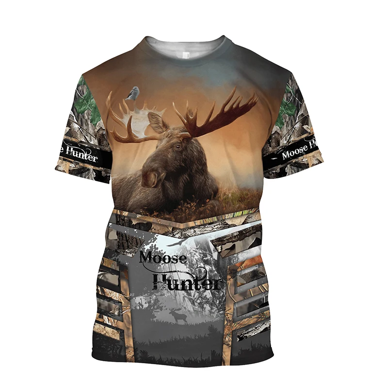 

Camouflage hunting animals wild Pigeon 3D T-shirt summer leisure Men's Tshirt fashion street women's pullover short sleeve Tops