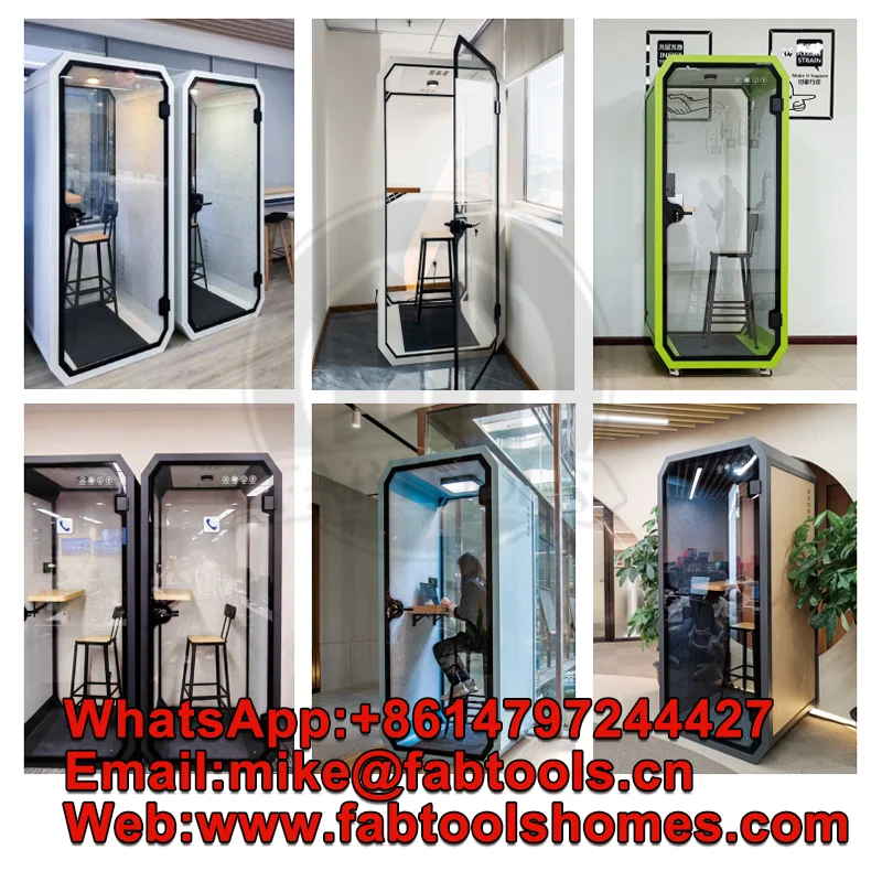 Soundproof Office Pod Privacy Phone Booth Room Dividers for Open Plan Offices Portable Meeting Spaces with Acoustic Panels
