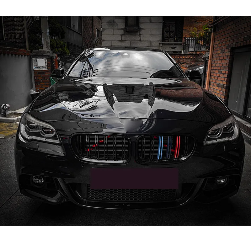 For BMW F10 f11 F02 F30 F32 3 4 5 7 Series Sport Style Front Grille Trim Strips 2 Pcs Strip Cover Frame Car Decorations Stickers