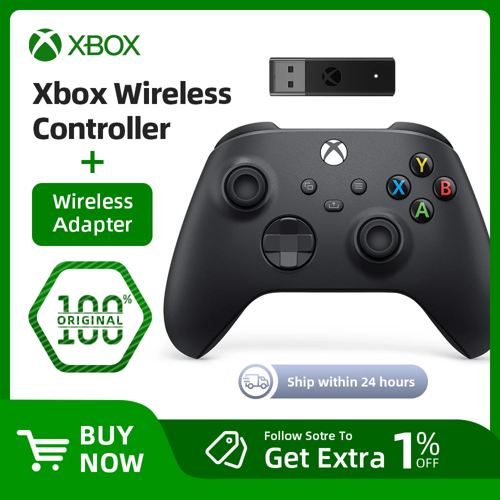 la licenciatura pedal invernadero Mando inalámbrico Microsoft Xbox + adaptador inalámbrico para Windows 10  Xbox Series S X XSS XSX| | - AliExpress