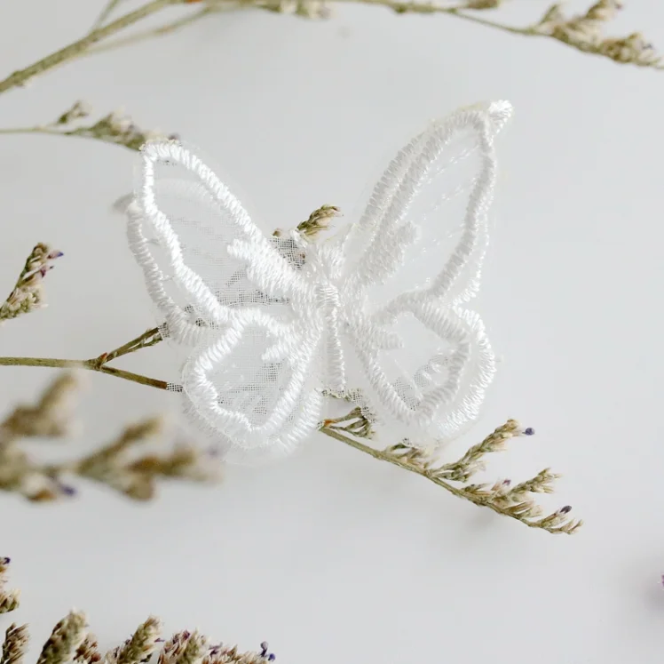 Butterfly 3D Lace Embroidery Patches - Set of 5 for DIY Clothing and Headwear Accessories