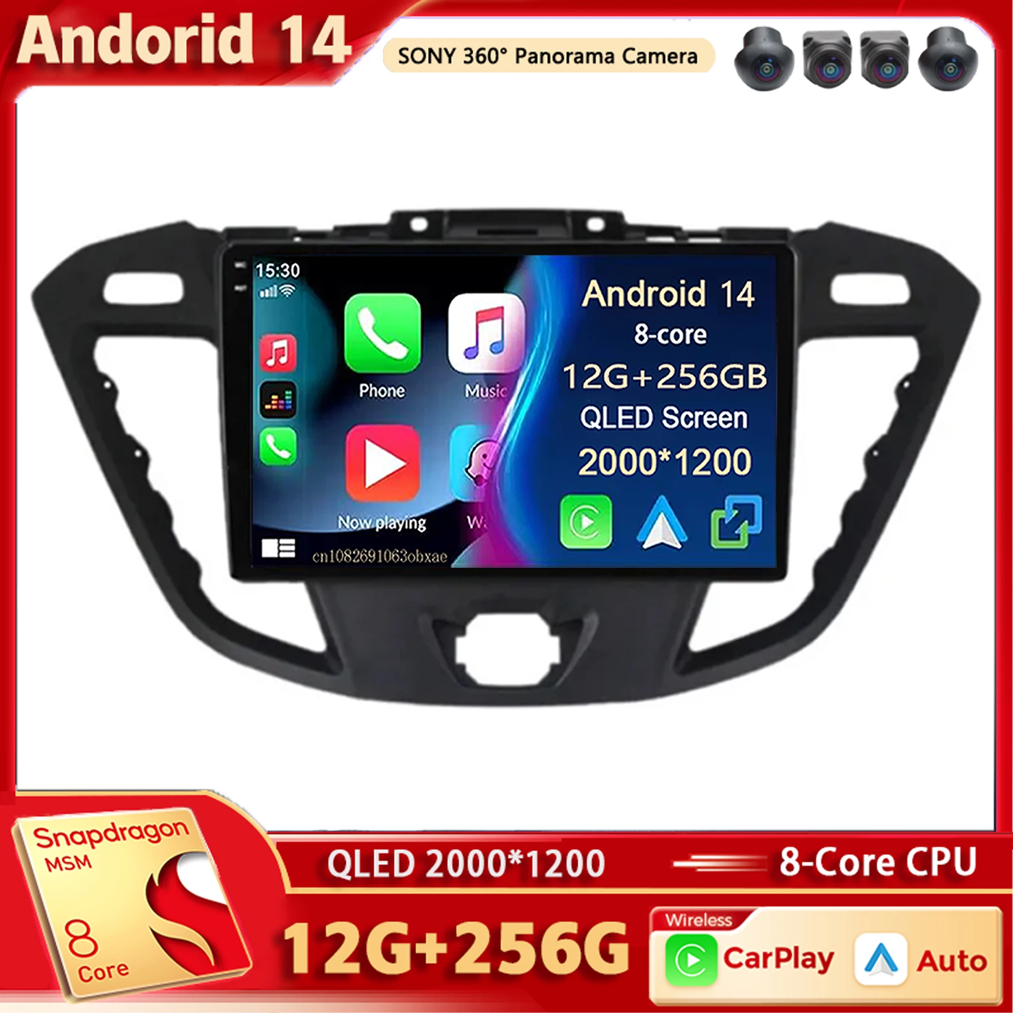 

Android 14 Car Radio Multimedia Player For Ford Transit Tourneo Custom 2012 2013 - 2021 Auto Carplay Stereo DSP wifi+4G Ai voice