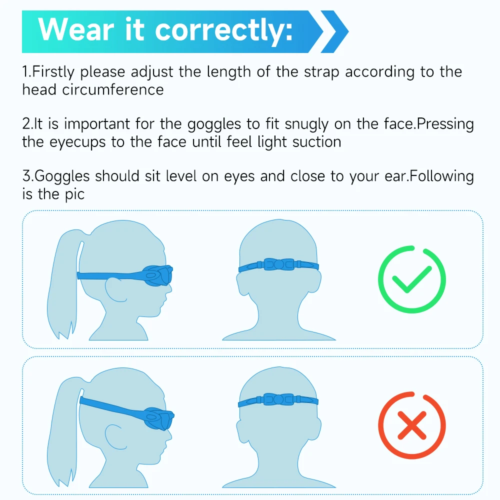 Kids Swimming Goggles Girls Boys Swimming Goggles  Anti-Fog Goggles UV Protection No Leakage Gift Case For 3-14 Yea 6