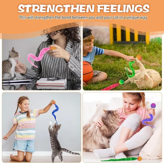 Caterpillar Automatic Jumping Ball Cat Interactive Toy Balls Elastic Luminous Ball for Cat Dog Playing Toy Reusable Pet Supplies 6