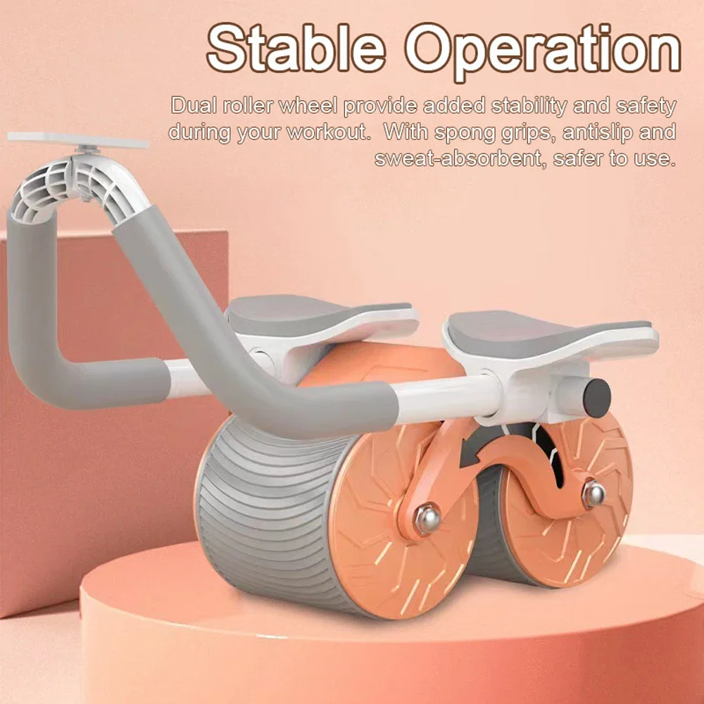 

Automatic Rebound Abdomminal Wheel Ab Abdominal Muscle Exercise Roller with Timer Elbow Support Mute Home Gym Fitness Equipment