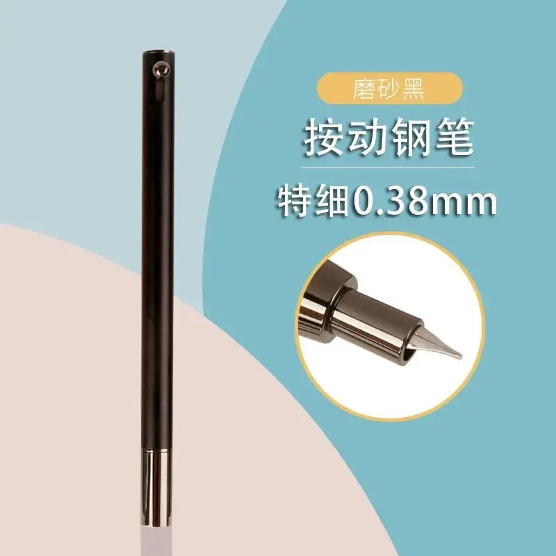 Smoothly Brand 3092 Retro Matte Black Retractable Fountain Pen 0 38mm Extra Fine Nib Press Ink