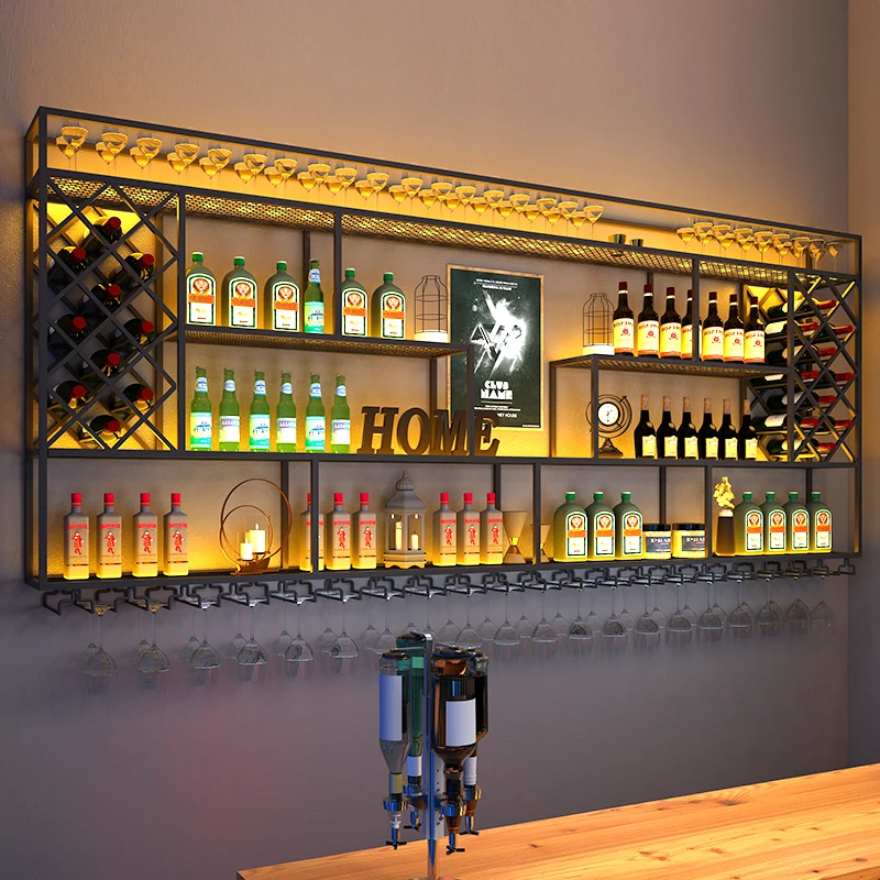 Mensole Sospese Bar Cabinet Home Bar Liquor Floating Corner Holder Counter Cabinet Bottle Porta Bottilie Vino Bar Furniture