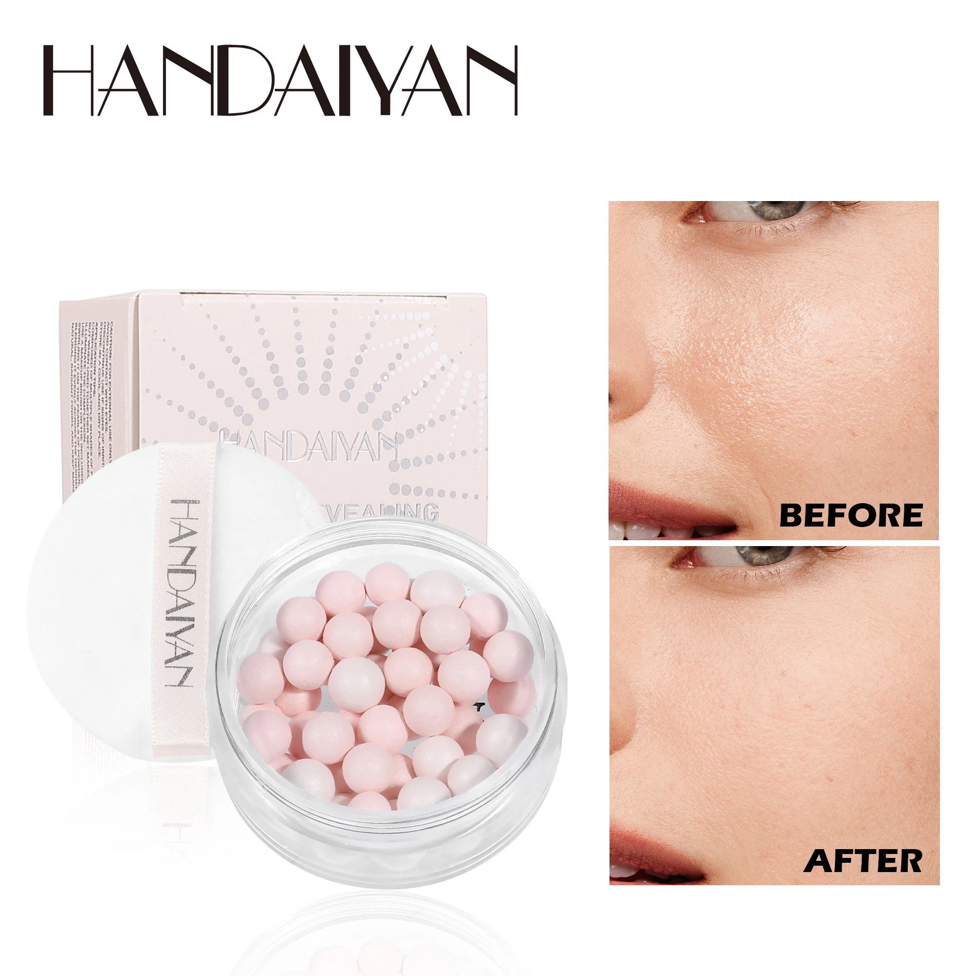 Setting Powder Face Powder Compact Powder Baked Powder Balls Shimmer multi Colors Face Makeup Pressed Powder with Puff