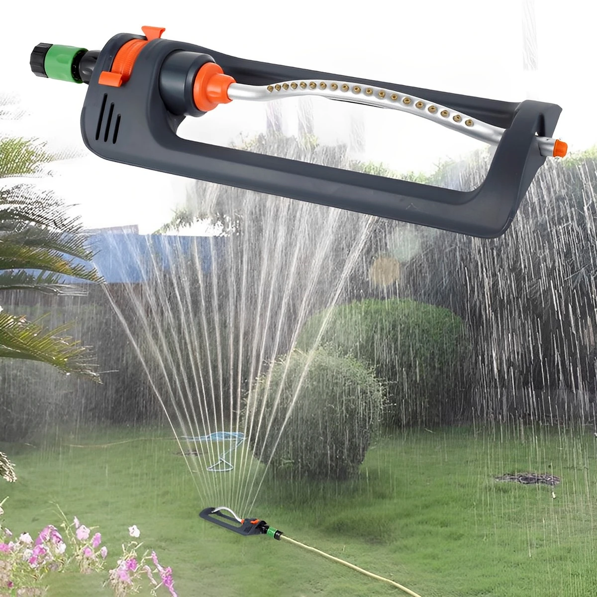 

19 Nozzles Oscillating Water Sprinklers Automatic Garden Sprinkler for Lawn Large Area Patio Sprinkler for Yard Watering Equip