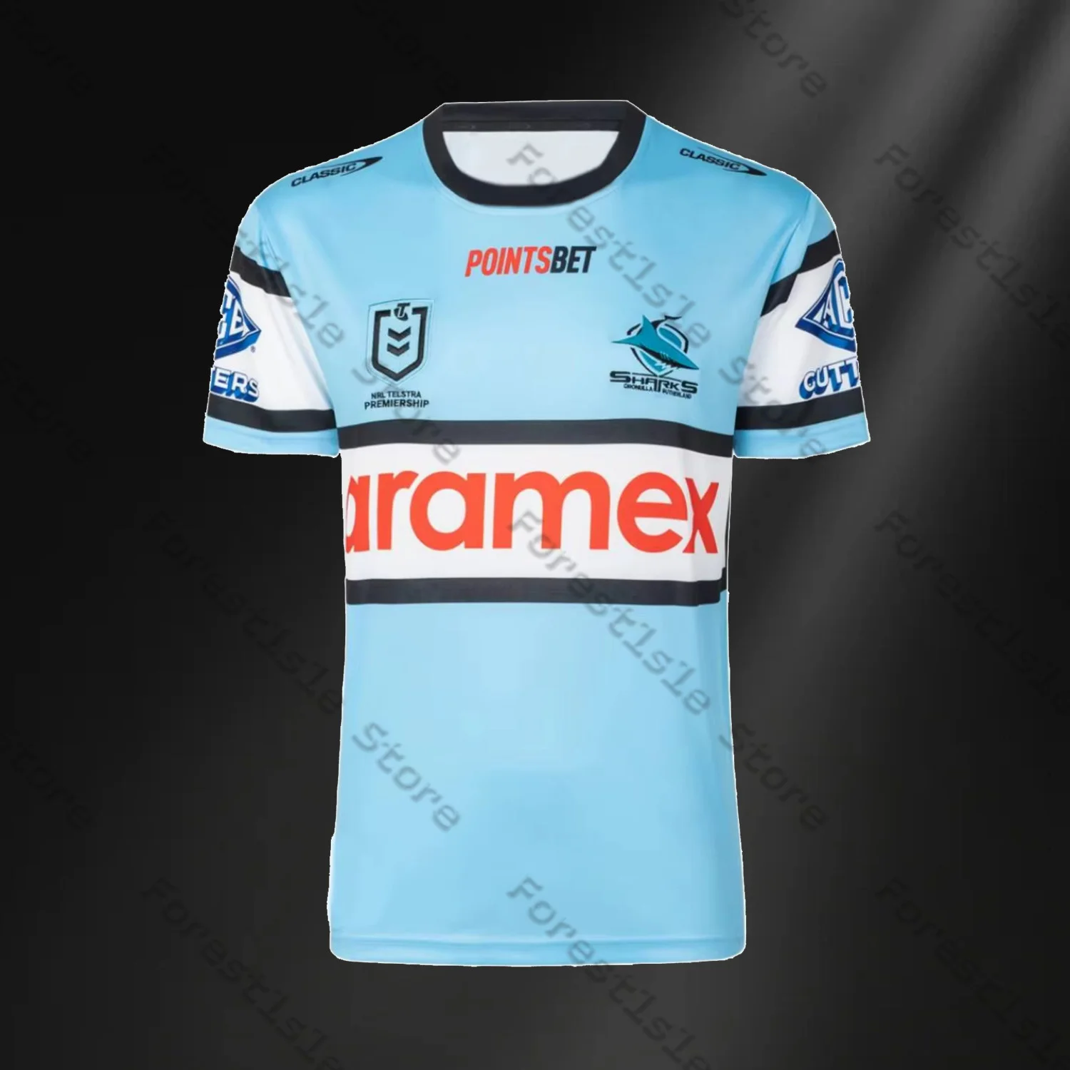 New Hot Sold Signed 25 Cronulla Sharks Nrl Rugby League Jersey Proof Coa 26 Autographs Adult T-Shirt Fashion Jersey Sportswear