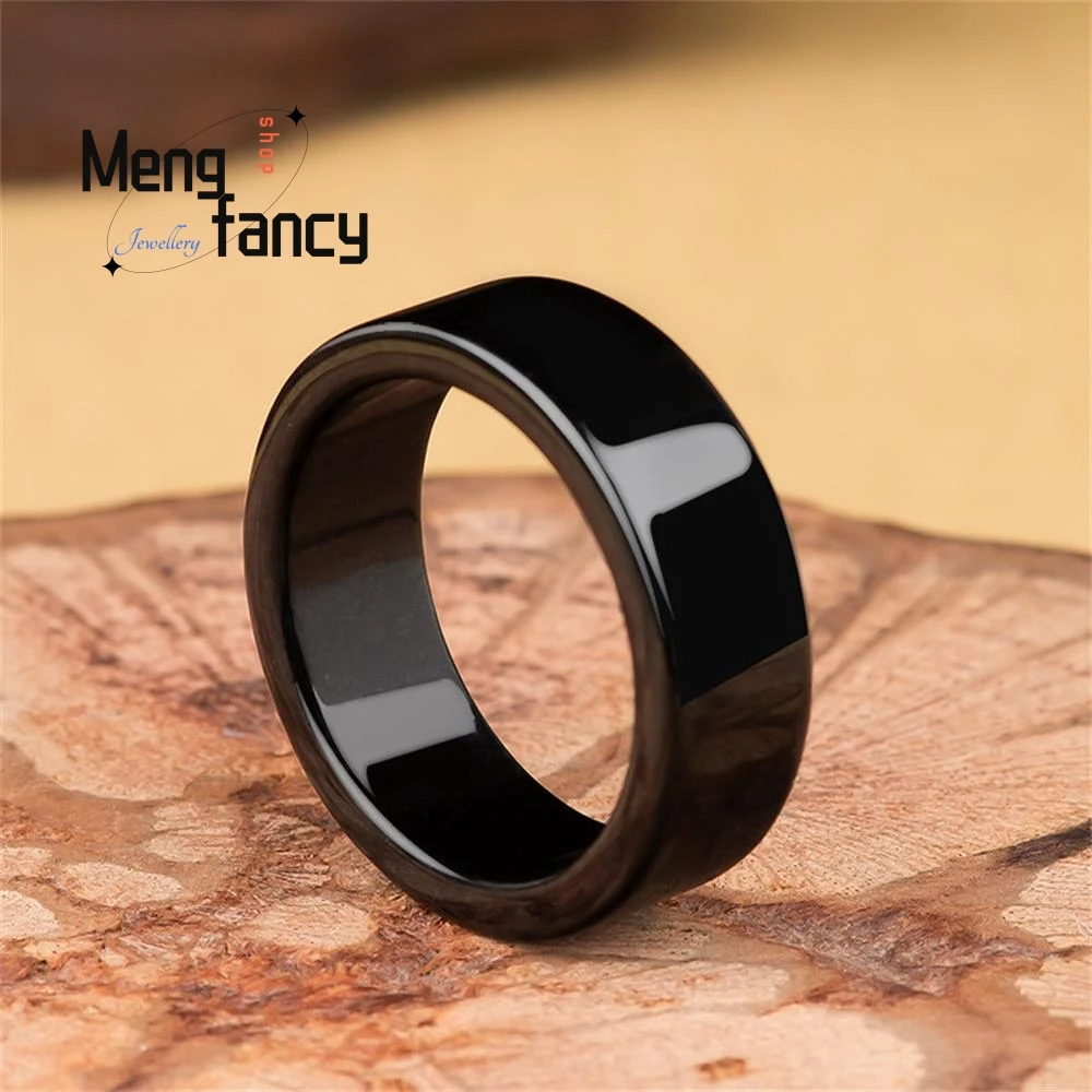 Genuine Natural A-goods Jadeite Ink Jade Couple Rings for Men and Women Exquisite Luxury Wedding Souvenir Fashion Charms Jewelry