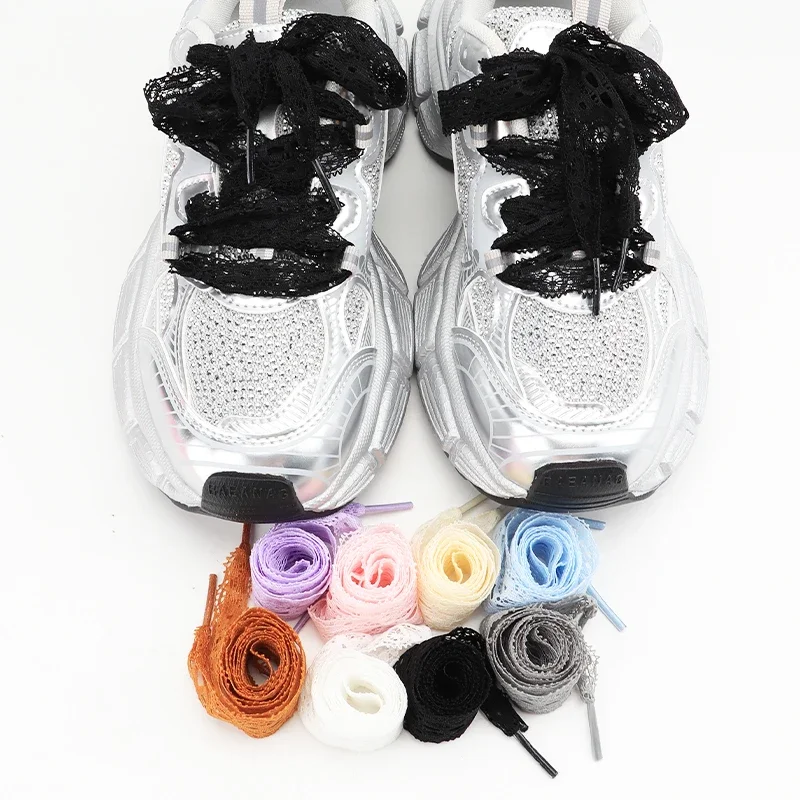 Flat Lace Shoe Laces Fancy Shoelaces for Women 3CM Width Canvas Sneakers Outdoor Casual Shoes Shoelace 80CM/100CM/120CM Length shoe laces shoe accessories