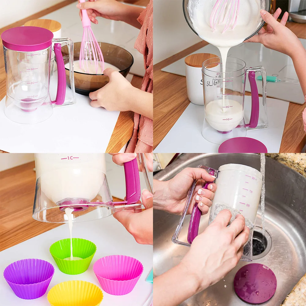 900 Ml Cupcake Pancake Cake Cream Cake Mix Dispenser Jug Baking Essentials Maker Cooking Tools Funnel Measuring Cup Sale