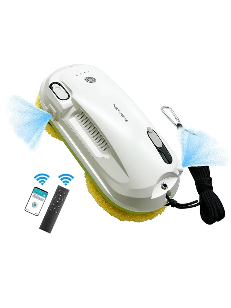 Water Spray Window Cleaner Robot APP Remote Control Anti Falling Robotic Vacuum Cleaners Smart Glass Washer for Big Windows 4