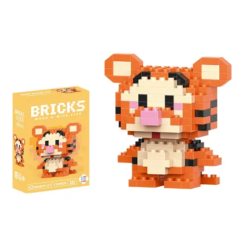 Disney 214 style Winnie LinaBell StellaLou Building Blocks Princess Cartoon Figrues Bricks Children's Assembly Toys Model Gift - Image 11