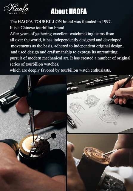 Haofa 18K Solid Gold Double Tourbillon Manual Mechanical Mens - Main Image