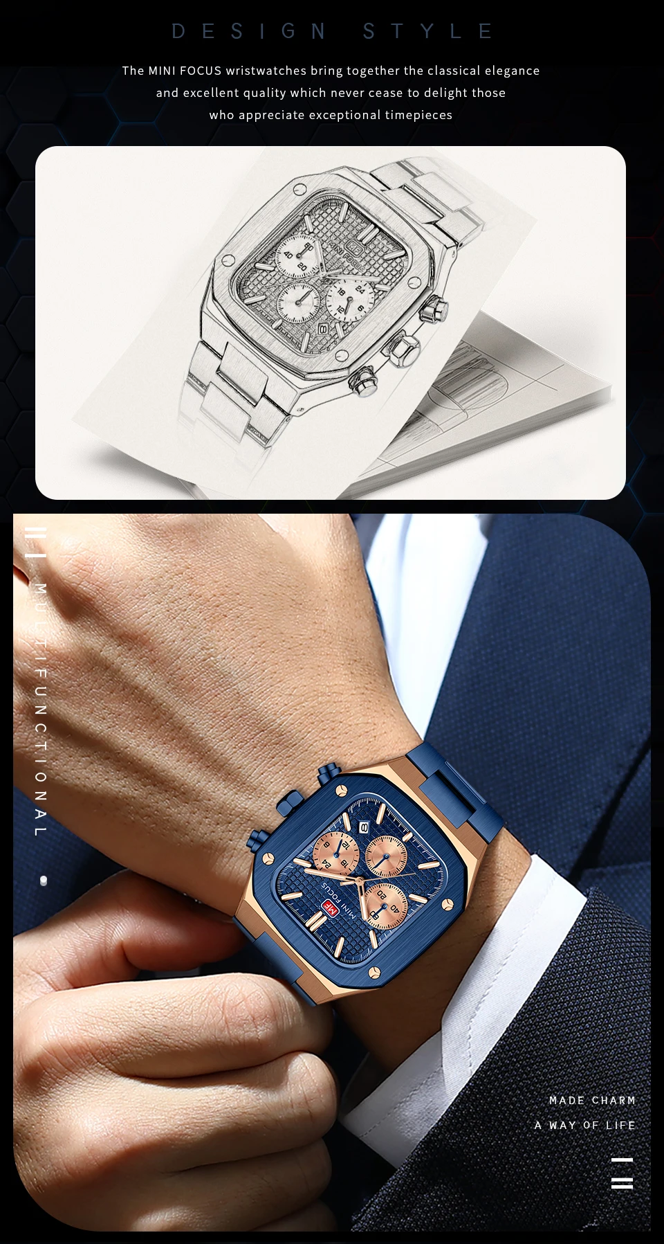 MINI FOCUS Quartz Watch for Men Waterproof_voghion.com