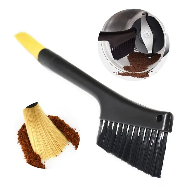 Dupla Fejű Kávécsepp Leszerelhető Kettős Célú Kávéfőző Daráló Szennyeződés Kefe Espresso Gyártó/Géptisztító Eszköz - Image 2