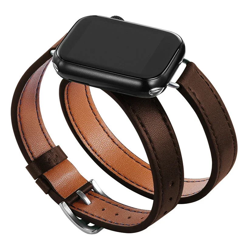 Elegant Double Tour Leather Strap