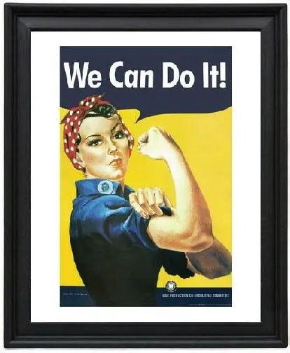 

Framed Poster Rosie the Riveter Poster Picture Frame - We Can Do It - 16x12 inch