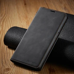 Luxurious Leather Flip Phone Case with Card Wallet Cover for RedMi Note 11 11S 4G (Black)