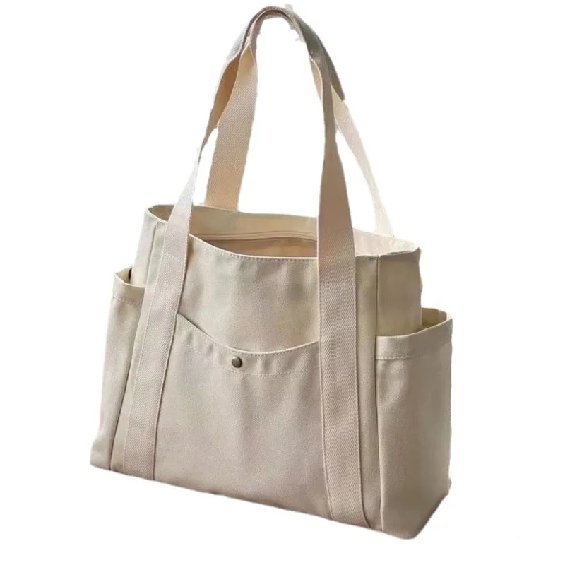 Large Capacity Canvas Tote Bags for Work Commuting Carrying Bag College...