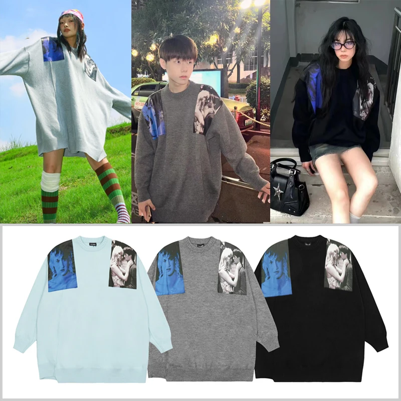 

Fall Winter RAF SIMONS Women Sweater Men Camisolas Masculinas Sueter Feminino Moda Hombre Maglioni Clothes Pull Femme Sweaters