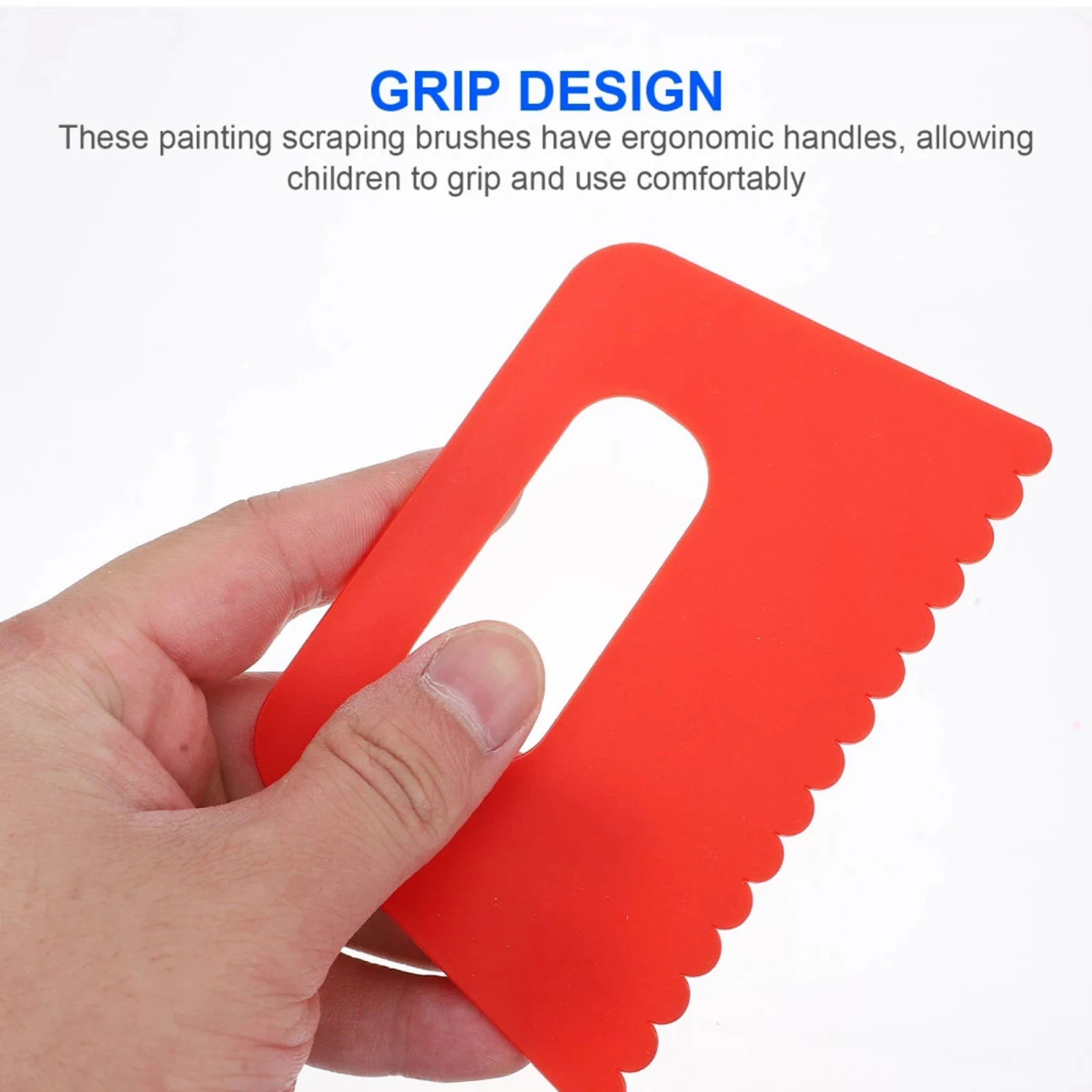 Children's Paint Graffiti Paint Scraper Plastic Multi-function Tooth-shaped Scraper Art