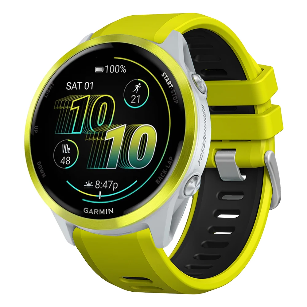 Two-Tone Silicone Quick Release Sport Watch Band Bracelet, 22mm