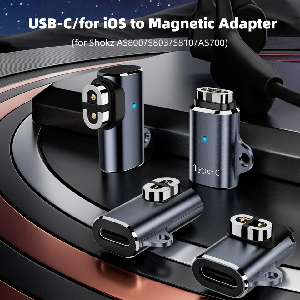Adattatore USB-C Magnetico Per Cuffie Shokz / Aftershokz Aeropex AS800 OpenRun Pro - 2