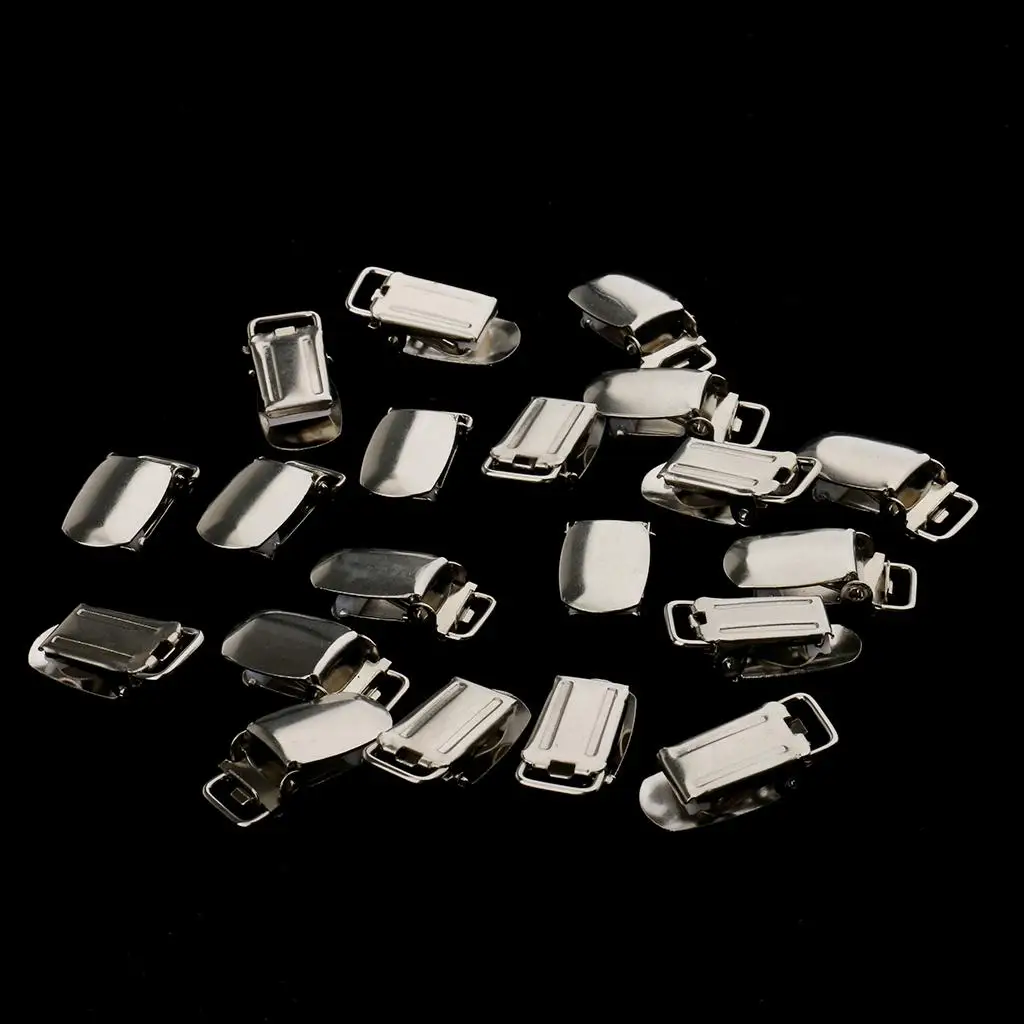 Baby Pacifier Clips 20 Pieces Metal Paci Pacifier Suspender Clips Holder for Crafts 1.5x3cm