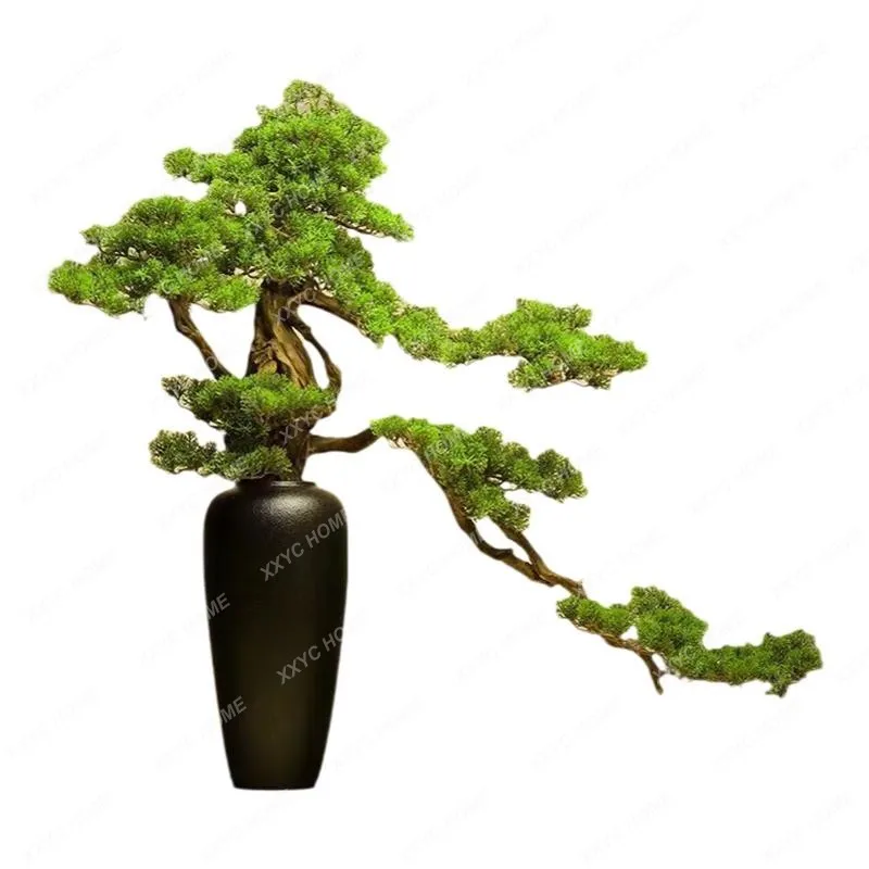 Artificial Greeting Pine Decoration Hallway Living Room Office Green Plant Potted Home